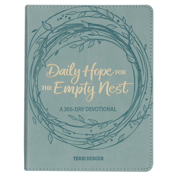 Daily Hope for the Empty Nest Dusty Teal Faux Leather Devotional - KI Gifts Christian Supplies