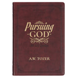 Pursuing God Saddle Tan Faux Leather Devotional Large Print Edition