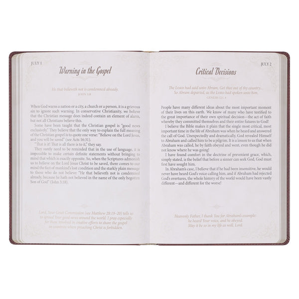 Pursuing God Saddle Tan Faux Leather Devotional Large Print Edition