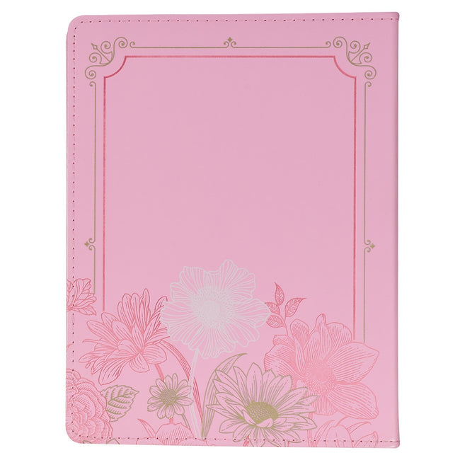 New Beginnings Pink Floral Faux Leather Devotional