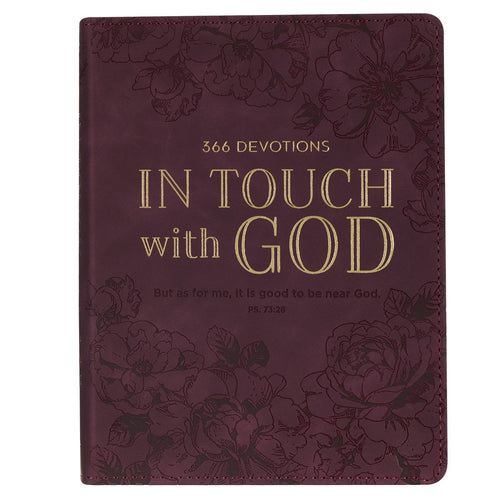 In Touch with God Maroon Faux Leather Devotional - KI Gifts Christian Supplies