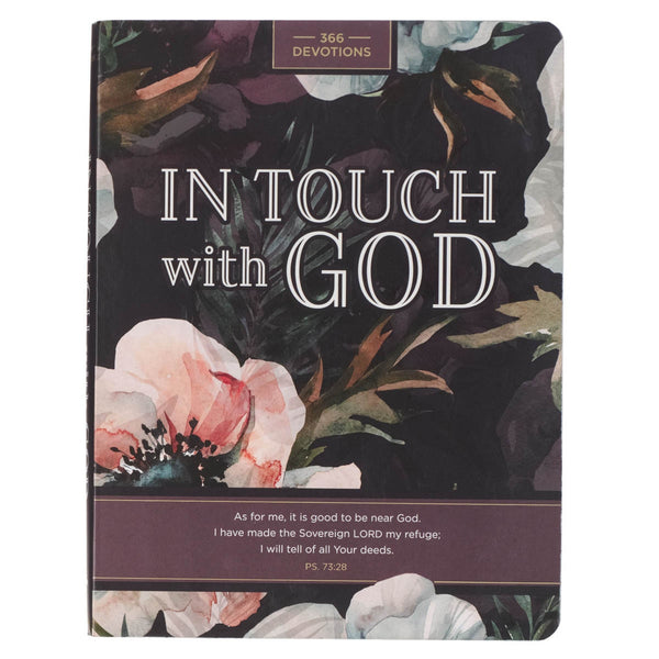 In Touch with God Pink Floral Softcover Devotional - KI Gifts Christian Supplies