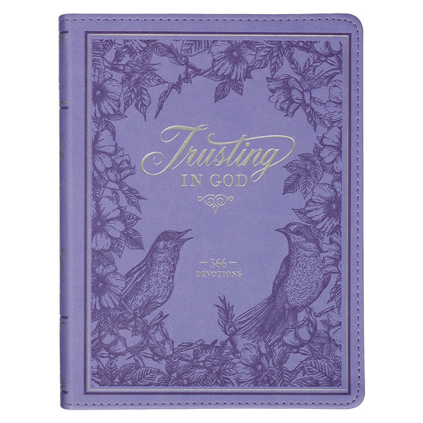 Trusting in God Lavender Faux Leather Devotional - KI Gifts Christian Supplies