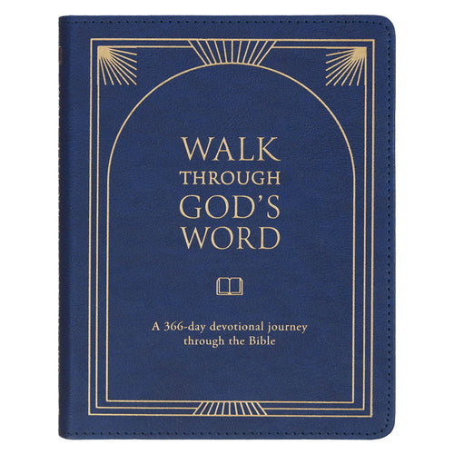 Walk Through God’s Word Navy Faux Leather Devotional - KI Gifts Christian Supplies