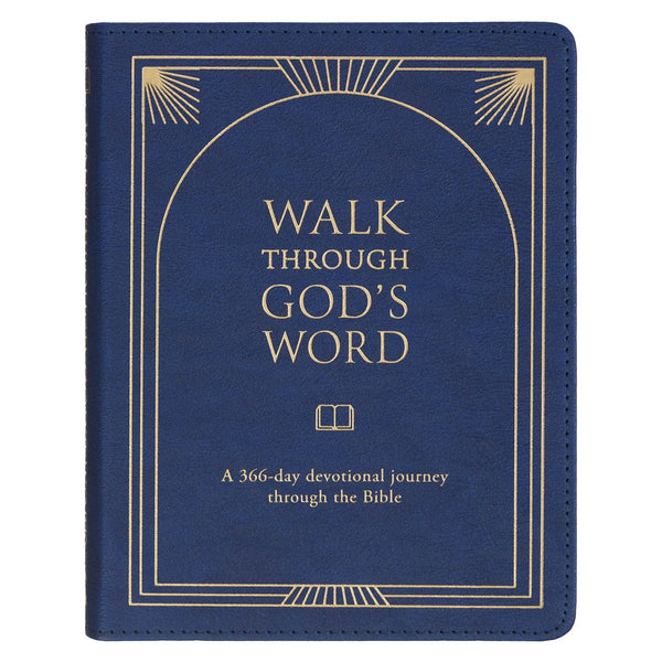 Walk Through God’s Word Navy Faux Leather Devotional - KI Gifts Christian Supplies