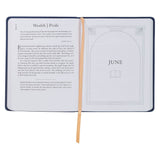 Walk Through God’s Word Navy Faux Leather Devotional