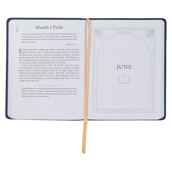 Walk Through God’s Word Navy Faux Leather Devotional