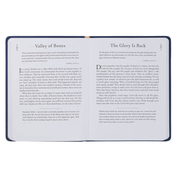 Walk Through God’s Word Navy Faux Leather Devotional