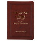 Drawing Near to God Saddle Tan Faux Leather Prayer Devotional - KI Gifts Christian Supplies