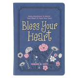 Bless Your Heart Blue Faux Leather Daily Devotional for Women - KI Gifts Christian Supplies
