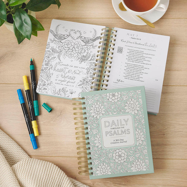 Daily Through the Psalms: A 365-Day Spiral-bound Creative Journal