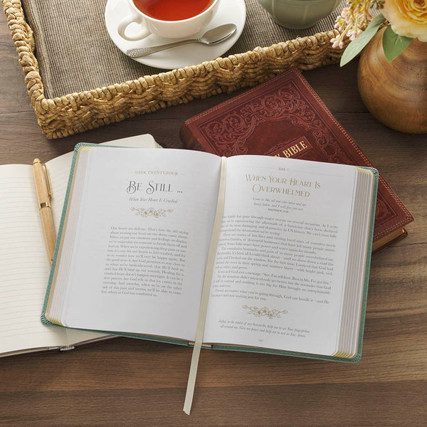 Be Still and Know I Am God Dusty Teal Faux Leather Devotional