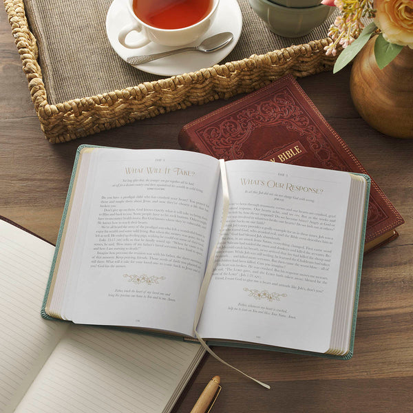 Be Still and Know I Am God Dusty Teal Faux Leather Devotional