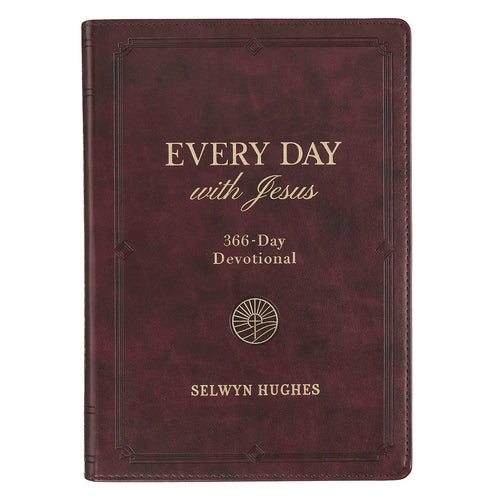 Every Day with Jesus: 366-Day Burgundy Faux Leather Devotional