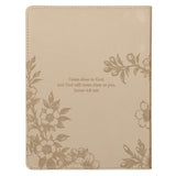 Quiet Time with God for Women Tan Faux Leather Devotional