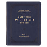 Quiet Time with God for Men Navy Blue Faux Leather Devotional