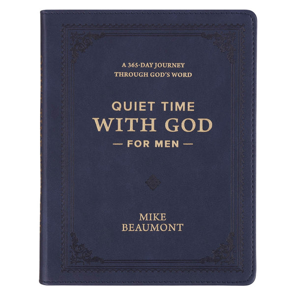 Quiet Time with God for Men Navy Blue Faux Leather Devotional
