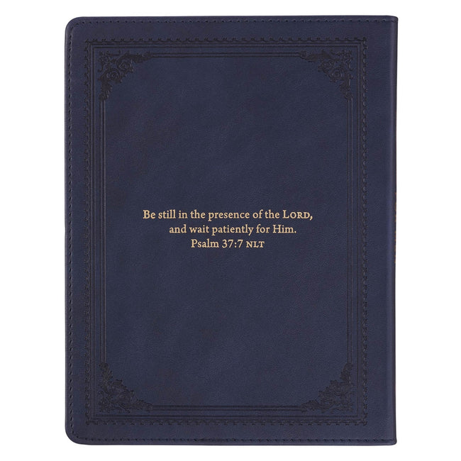 Quiet Time with God for Men Navy Blue Faux Leather Devotional