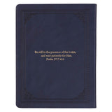 Quiet Time with God for Men Navy Blue Faux Leather Devotional