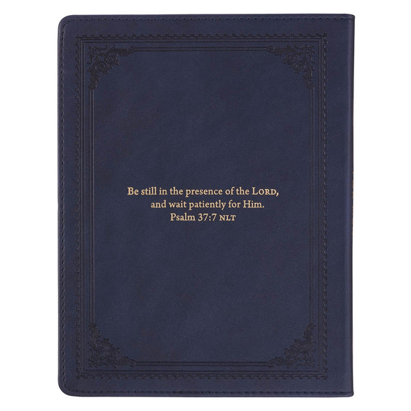 Quiet Time with God for Men Navy Blue Faux Leather Devotional