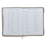 2027 Amazing Grace Large Zippered Taupe Faux Leather 18-Month Planner for Women