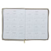 2027 Amazing Grace Large Zippered Taupe Faux Leather 18-Month Planner for Women
