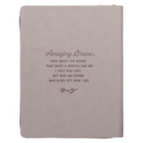 2027 Amazing Grace Large Zippered Taupe Faux Leather 18-Month Planner for Women