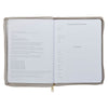 2027 Amazing Grace Large Zippered Taupe Faux Leather 18-Month Planner for Women