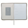 2027 Amazing Grace Large Zippered Taupe Faux Leather 18-Month Planner for Women