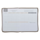 2027 Amazing Grace Large Zippered Taupe Faux Leather 18-Month Planner for Women