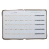 2027 Amazing Grace Large Zippered Taupe Faux Leather 18-Month Planner for Women