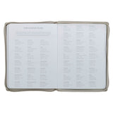 2027 Amazing Grace Large Zippered Taupe Faux Leather 18-Month Planner for Women