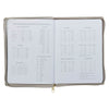 2027 Amazing Grace Large Zippered Taupe Faux Leather 18-Month Planner for Women