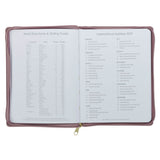 2027 Plans Large Zippered Dusty Mauve Faux Leather 18-Month Planner for Women - Jeremiah 29:11
