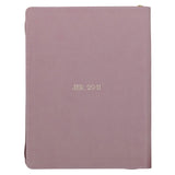 2027 Plans Large Zippered Dusty Mauve Faux Leather 18-Month Planner for Women - Jeremiah 29:11