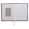 2027 Plans Large Zippered Dusty Mauve Faux Leather 18-Month Planner for Women - Jeremiah 29:11