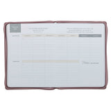 2027 Plans Large Zippered Dusty Mauve Faux Leather 18-Month Planner for Women - Jeremiah 29:11