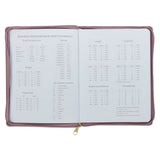 2027 Plans Large Zippered Dusty Mauve Faux Leather 18-Month Planner for Women - Jeremiah 29:11