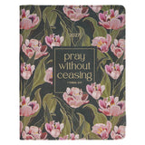 2027 Pray Without Ceasing Large Zippered Green Floral Faux Leather 18-Month Planner for Women- 1 Thessalonians 5:17