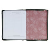 2027 Pray Without Ceasing Large Zippered Green Floral Faux Leather 18-Month Planner for Women- 1 Thessalonians 5:17