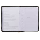 2027 Pray Without Ceasing Large Zippered Green Floral Faux Leather 18-Month Planner for Women- 1 Thessalonians 5:17