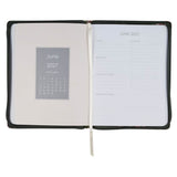 2027 Pray Without Ceasing Large Zippered Green Floral Faux Leather 18-Month Planner for Women- 1 Thessalonians 5:17