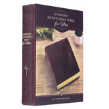 Cross Walnut Brown Faux Leather NLT Everyday Devotional Bible for Men