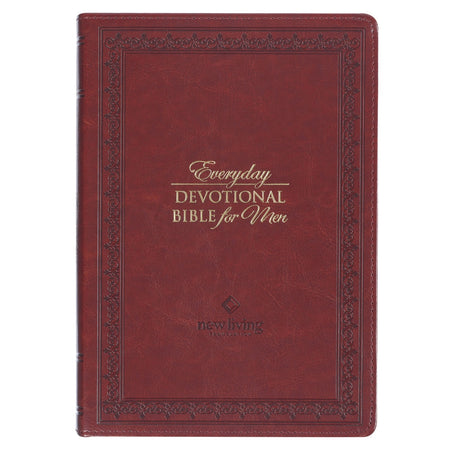 Cross Walnut Brown Faux Leather NLT Everyday Devotional Bible for Men