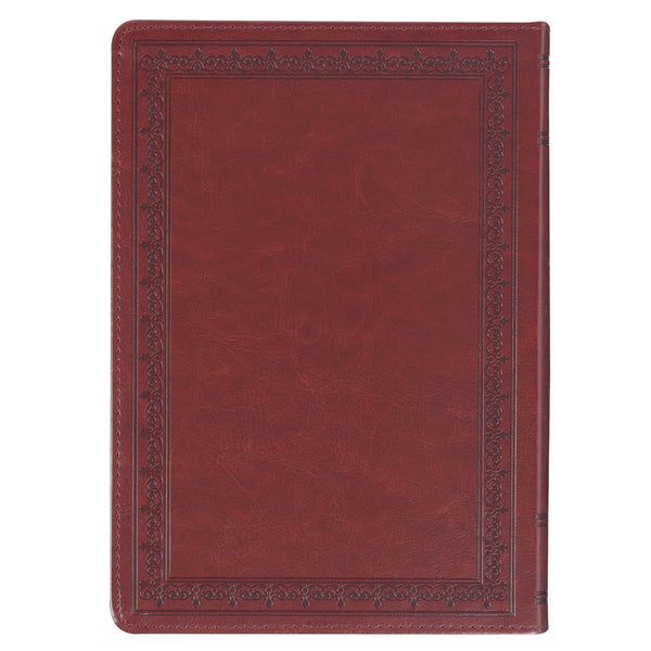 Saddle Tan Faux Leather NLT Everyday Devotional Bible for Men