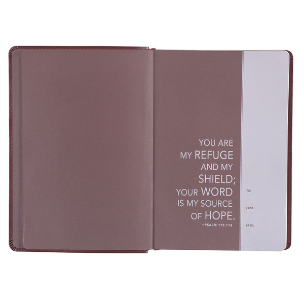 Saddle Tan Faux Leather NLT Everyday Devotional Bible for Men