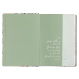 Pearlized Gray Floral Faux Leather NLT Everyday Devotional Bible for Women