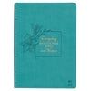 Floral Teal Faux Leather NLT Everyday Devotional Bible for Women - KI Gifts Christian Supplies