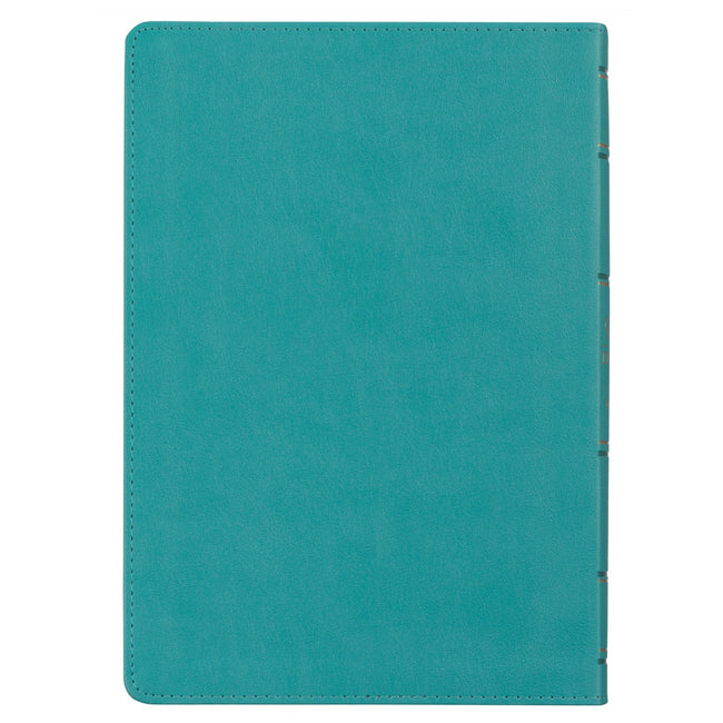 Floral Teal Faux Leather NLT Everyday Devotional Bible for Women