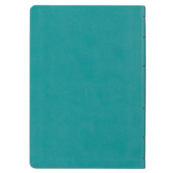 Floral Teal Faux Leather NLT Everyday Devotional Bible for Women